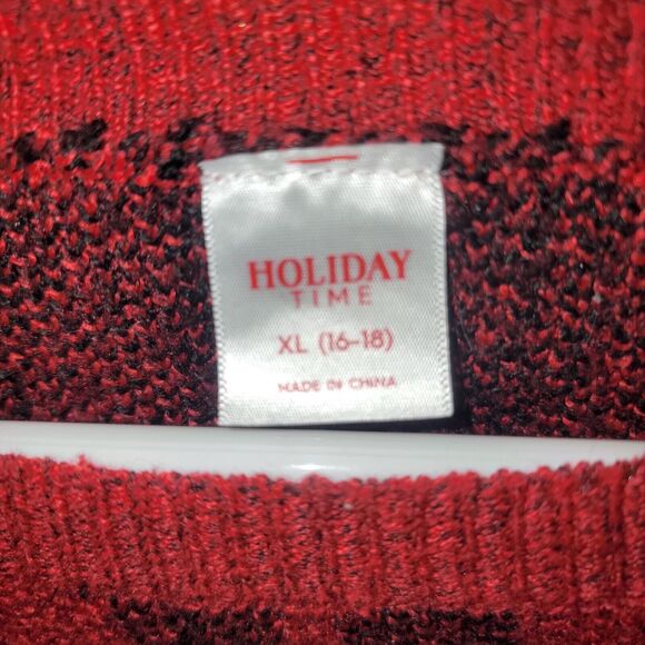 Red Plaid Ugly CHRISTMAS Sweater Merry And Bright Size XL Mistletoe Soft Warm - Picture 3 of 8